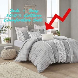 INK+IVY 100% Cotton Comforter Tufted All Season, Matching Shams, King/Cal King